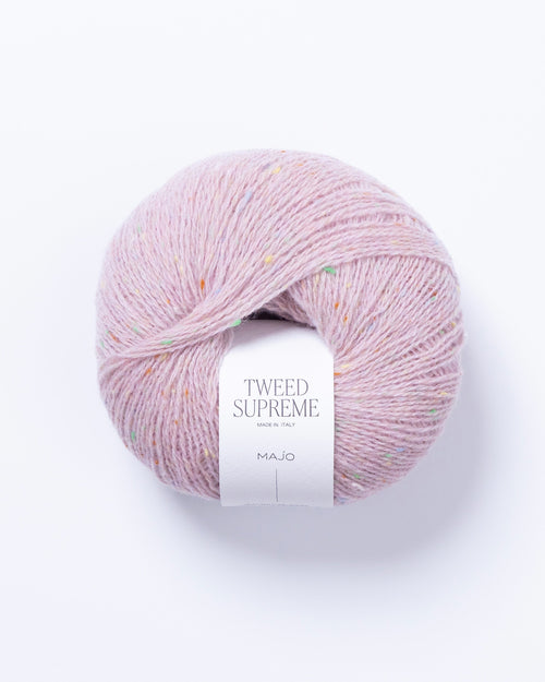 Tweed Supreme прежда мерино туид, цвят 210 Sweet бледо розово Majo Garn