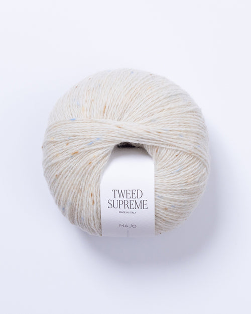 Tweed Supreme прежда мерино туид, цвят 100 Ivory кремаво Majo Garn