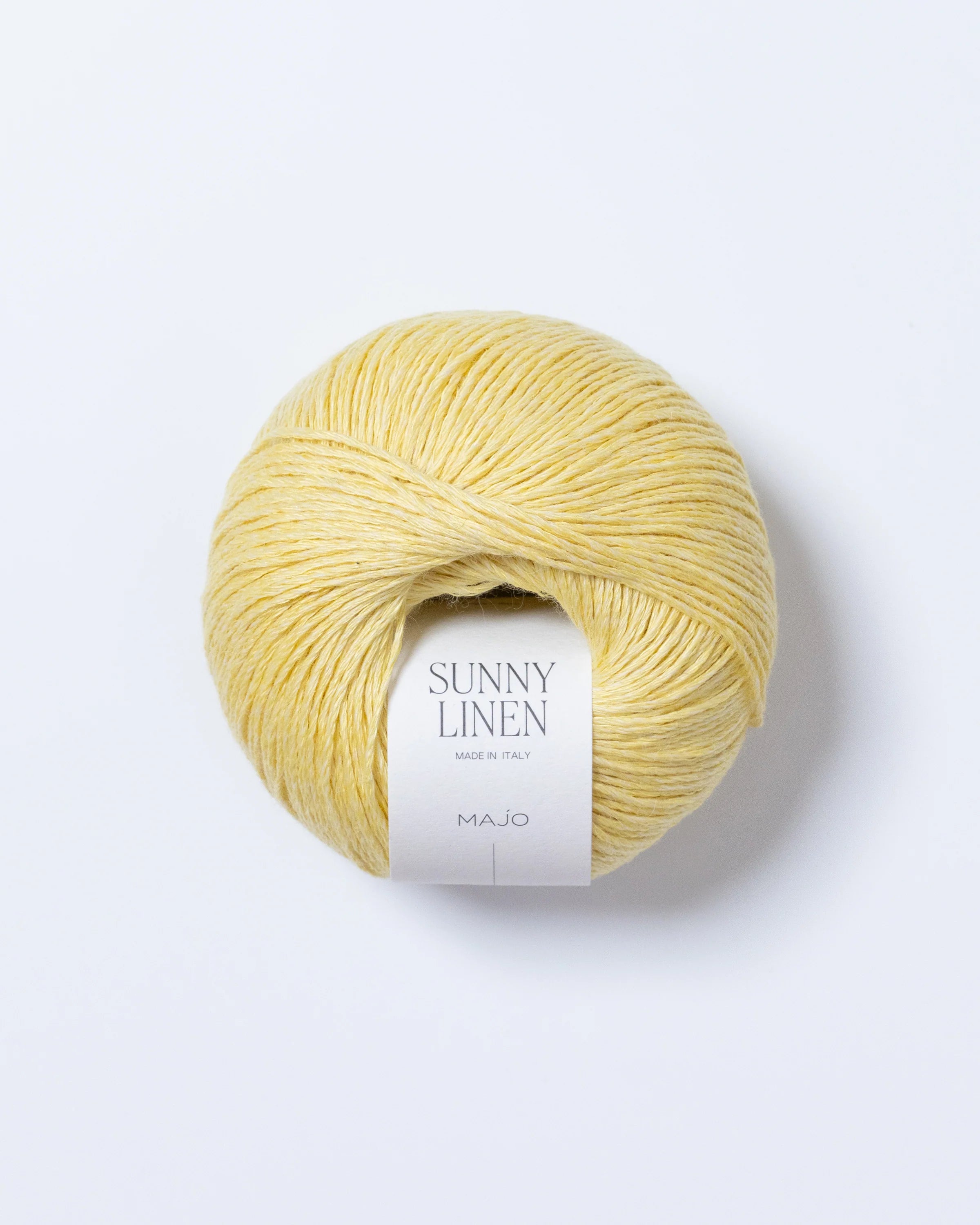 Sunny Linen — in cu baby alpaca și bumbac Sakura — detaliu fir Majo Garn