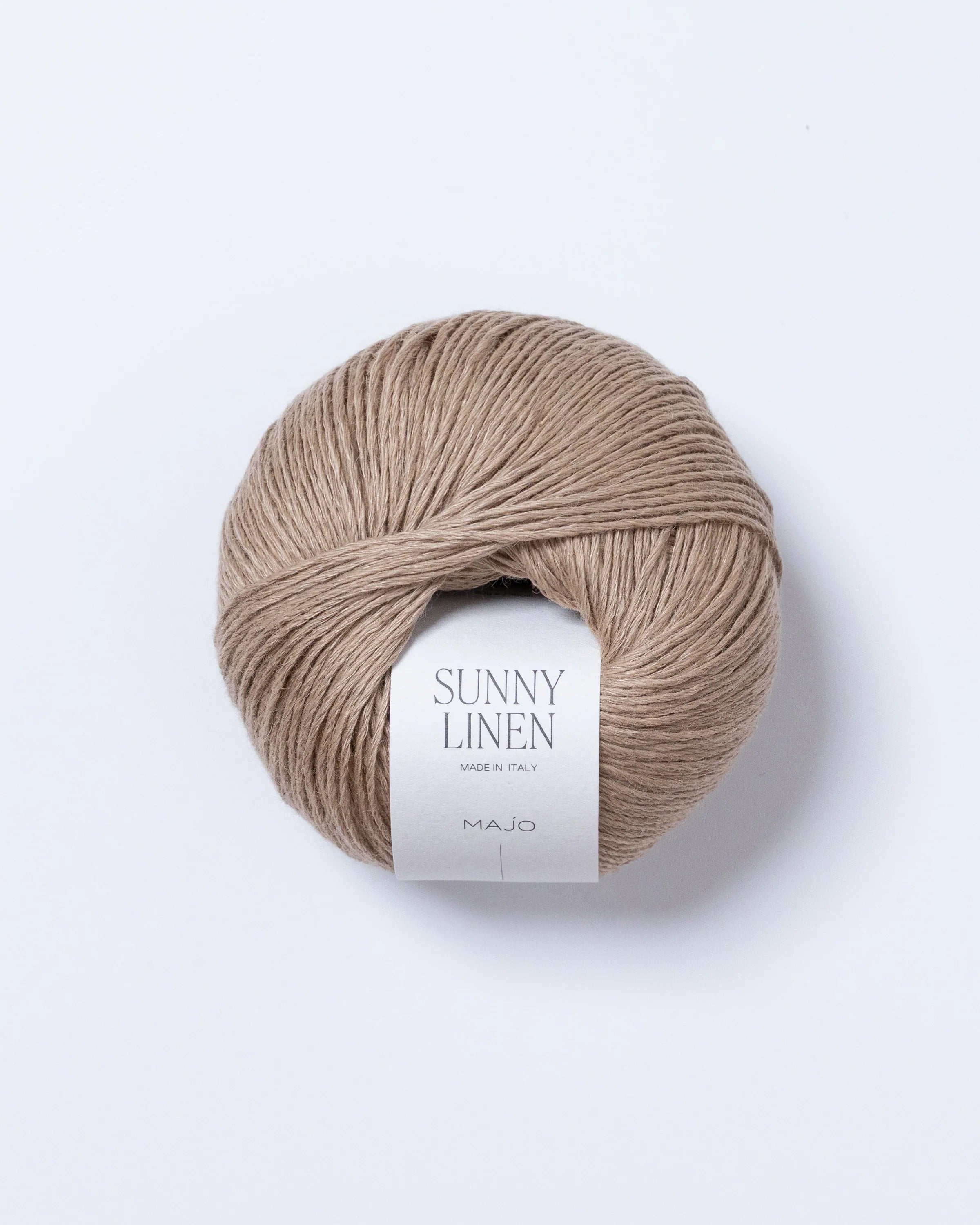 Sunny Linen — in cu baby alpaca și bumbac Sage — detaliu fir Majo Garn