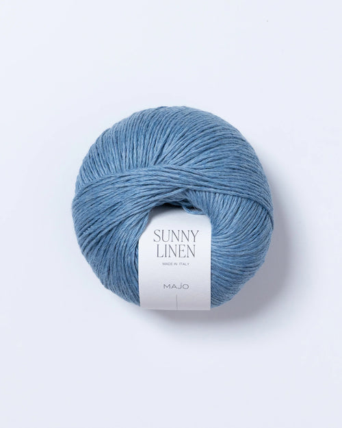 Sunny Linen — лен с бейби алпака и памук цвят Ecru — натурална прежда Majo Garn | Nara Knits