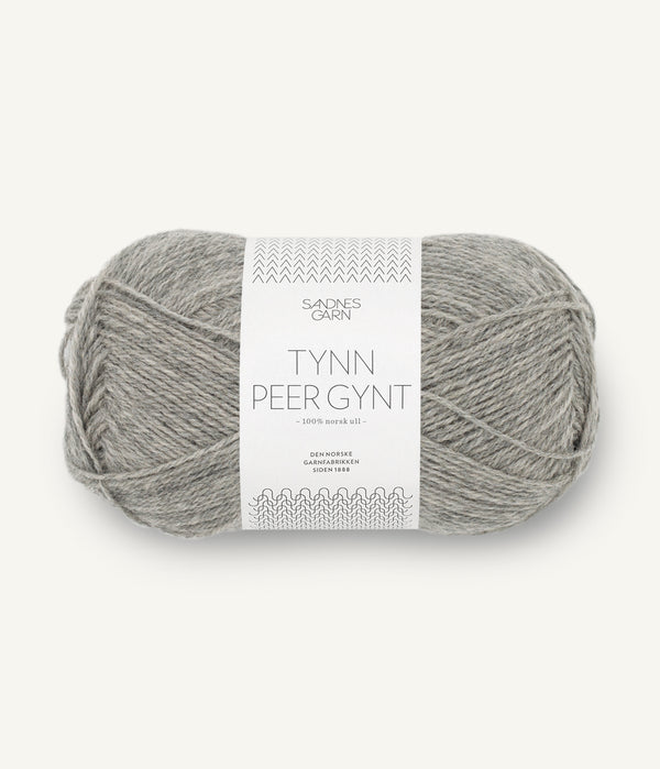 Tynn Peer Gynt fir lână norvegiană 100% culoare 1042 Gramelert gri Sandnes Garn
