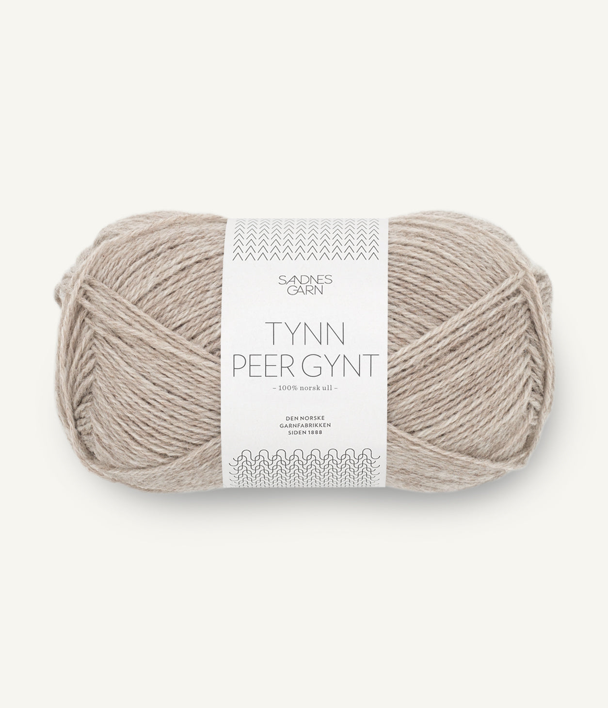 Tynn Peer Gynt fir lână norvegiană 100% culoare 2650 Grabeige melert bej Sandnes Garn

