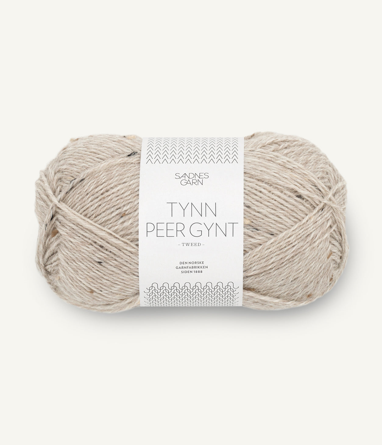 Tynn Peer Gynt fir lână norvegiană 100% culoare 2655 Grabeige tweed bej Sandnes Garn
