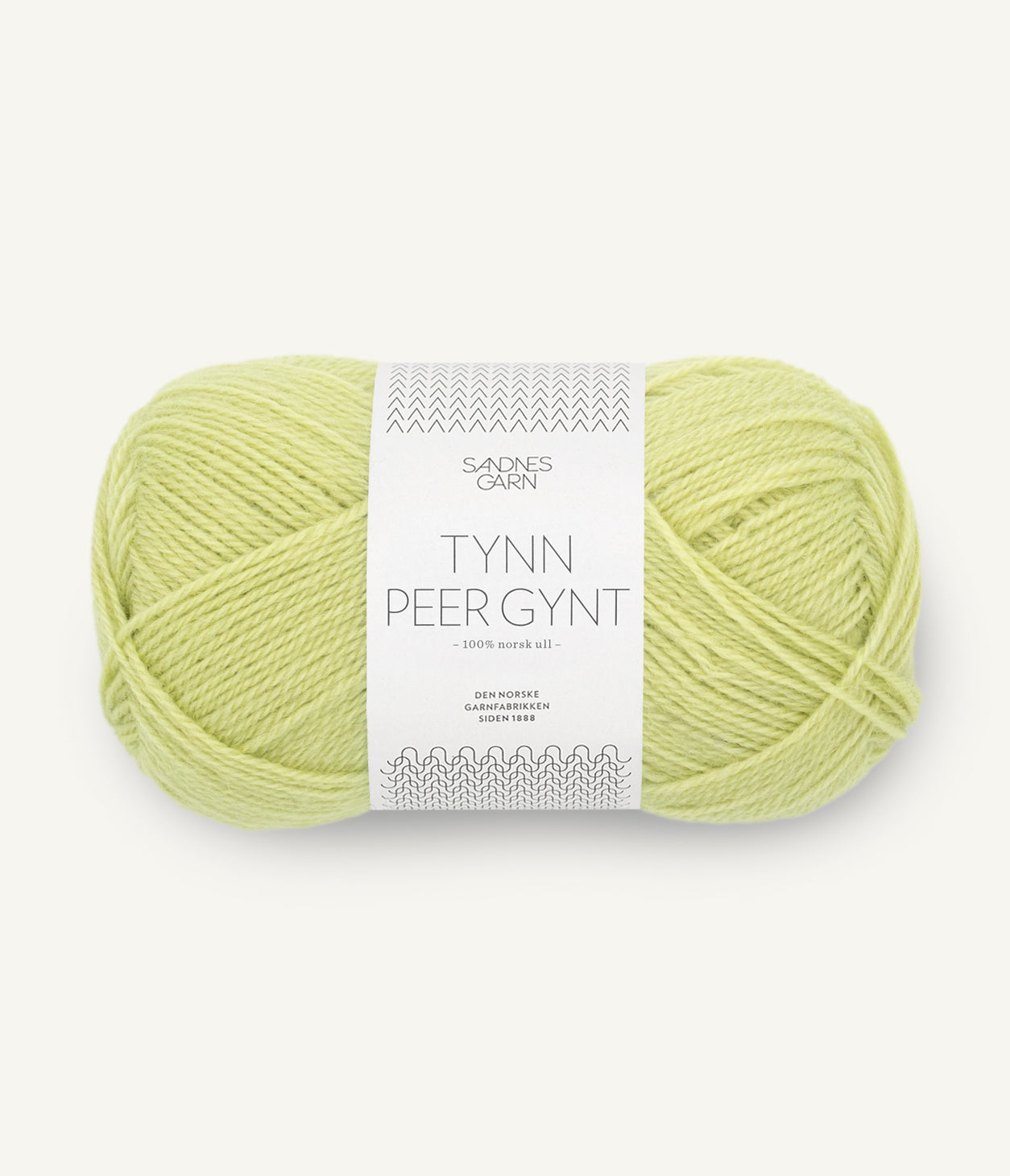 Tynn Peer Gynt fir lână norvegiană 100% culoare 9523 Lime Punch verde Sandnes Garn
