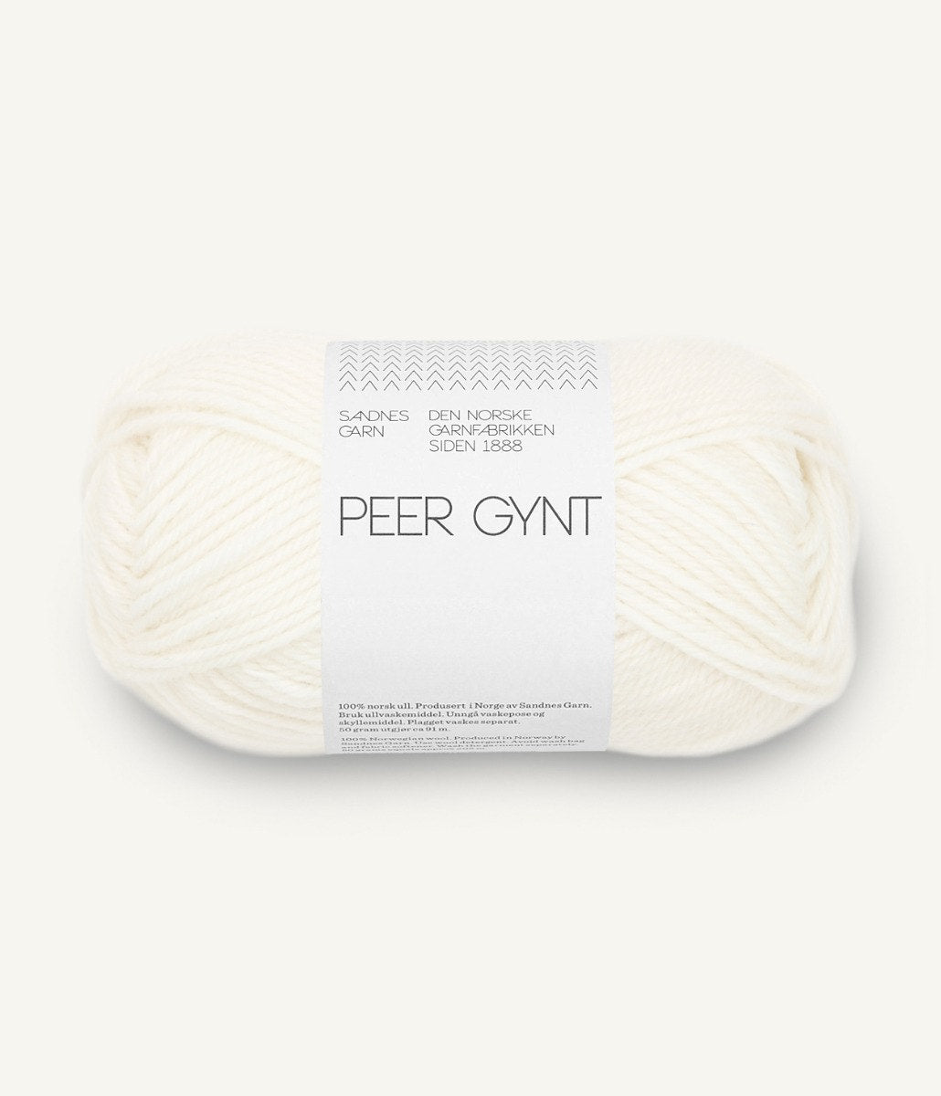 Sandnes Peer Gynt 1001 Optisk hvit, ghem de 50 g