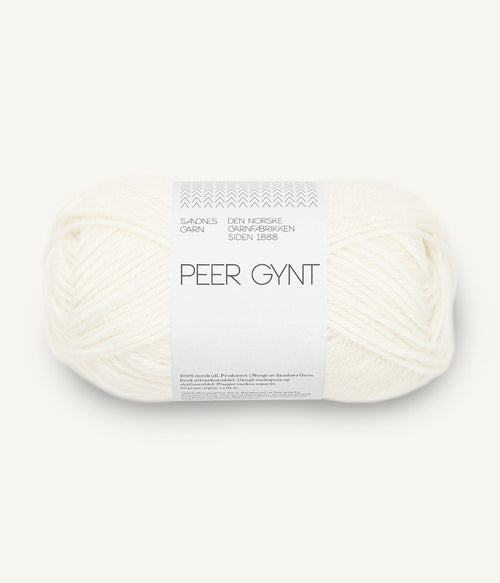 Sandnes Peer Gynt 1001 Optisk hvit, ghem de 50 g