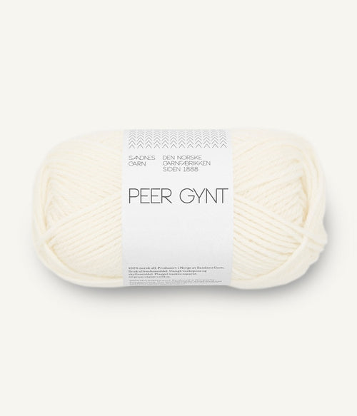 Sandnes Peer Gynt 1002 Hvit, ghem de 50 g