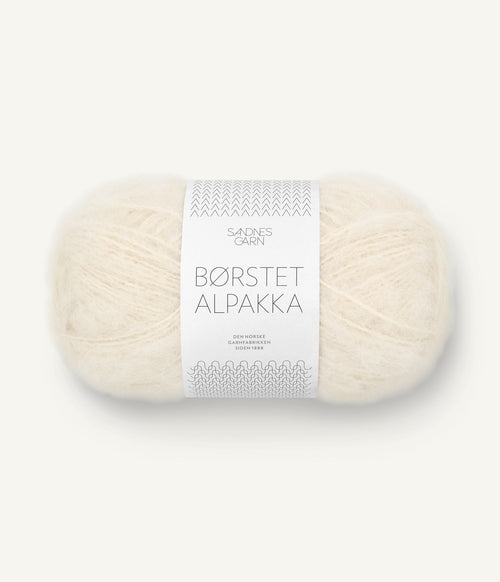 Børstet Alpakka fir alpaca periată 96% nylon 4% culoare 1012 Natur ecru Sandnes Garn
