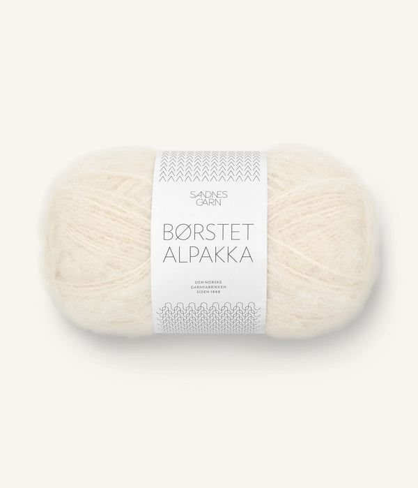 Børstet Alpakka fir alpaca periată 96% nylon 4% culoare 1012 Natur ecru Sandnes Garn
