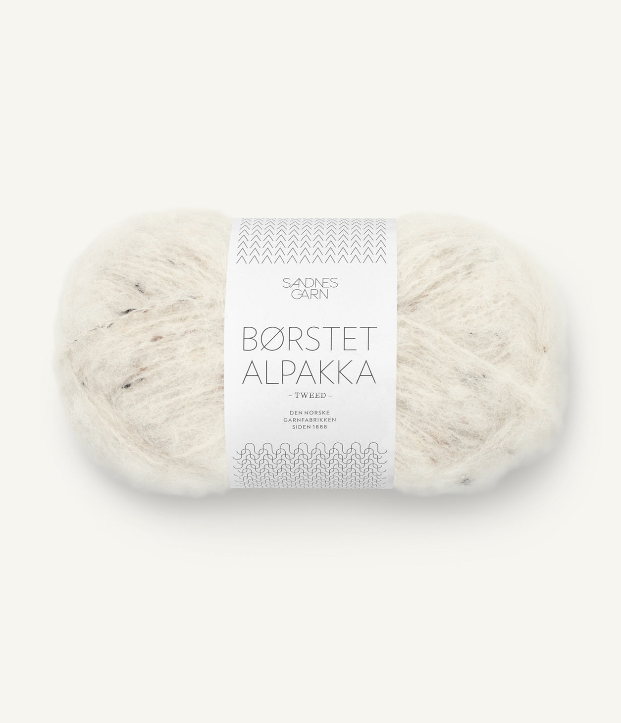 Børstet Alpakka fir alpaca periată 96% nylon 4% culoare 2523 Natur Tweed Sandnes Garn
