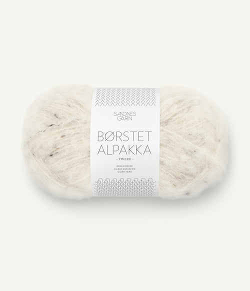Børstet Alpakka fir alpaca periată 96% nylon 4% culoare 2523 Natur Tweed Sandnes Garn
