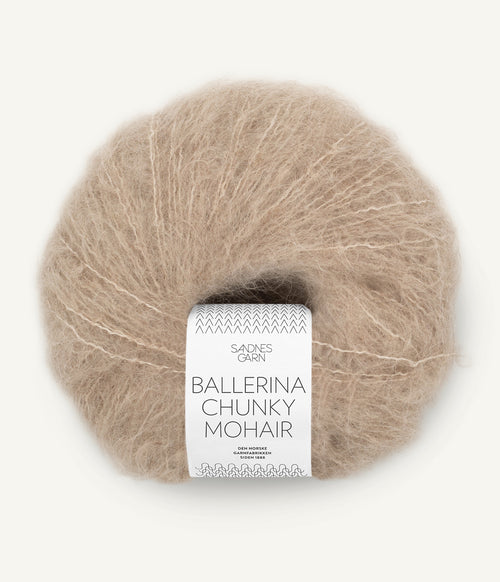 Ballerina Chunky Mohair fir mohair 77% lână 18% culoare 2650 Beige Melange bej Sandnes Garn

