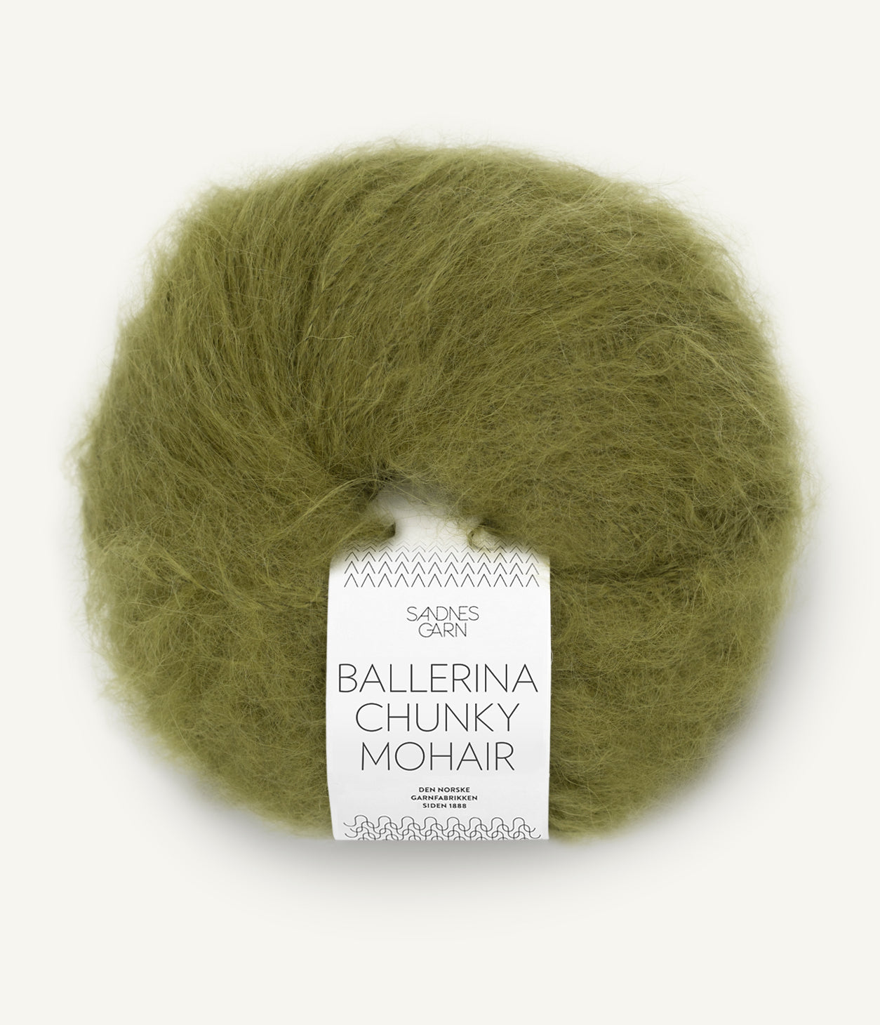 Ballerina Chunky Mohair fir mohair 77% lână 18% culoare 9563 Moss Green verde olive Sandnes Garn

