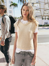 Sandnes 2504 Nr. 1 - Rose Top — detaliu model tricotat Sandnes Garn