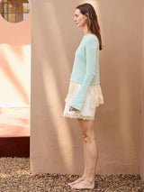 Sandnes 2604 Nr. 5 - Lyra Sweater — detaliu model tricotat Sandnes Garn