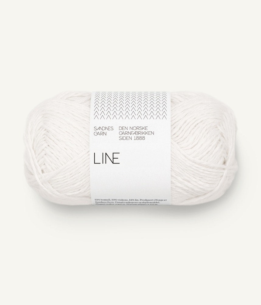 Line - bumbac organic, vâscoză și in culoare Hvit — fir natural Sandnes Garn | Nara Knits