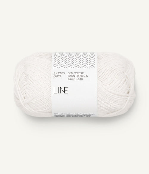 Line - органичен памук, вискоза и лен цвят Hvit — натурална прежда Sandnes Garn | Nara Knits