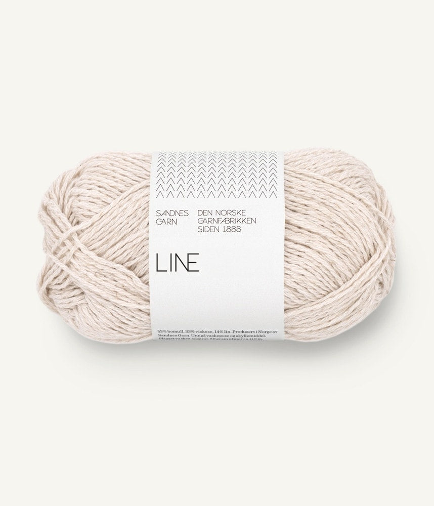 Line - bumbac organic, vâscoză și in Kitt — detaliu fir Sandnes Garn