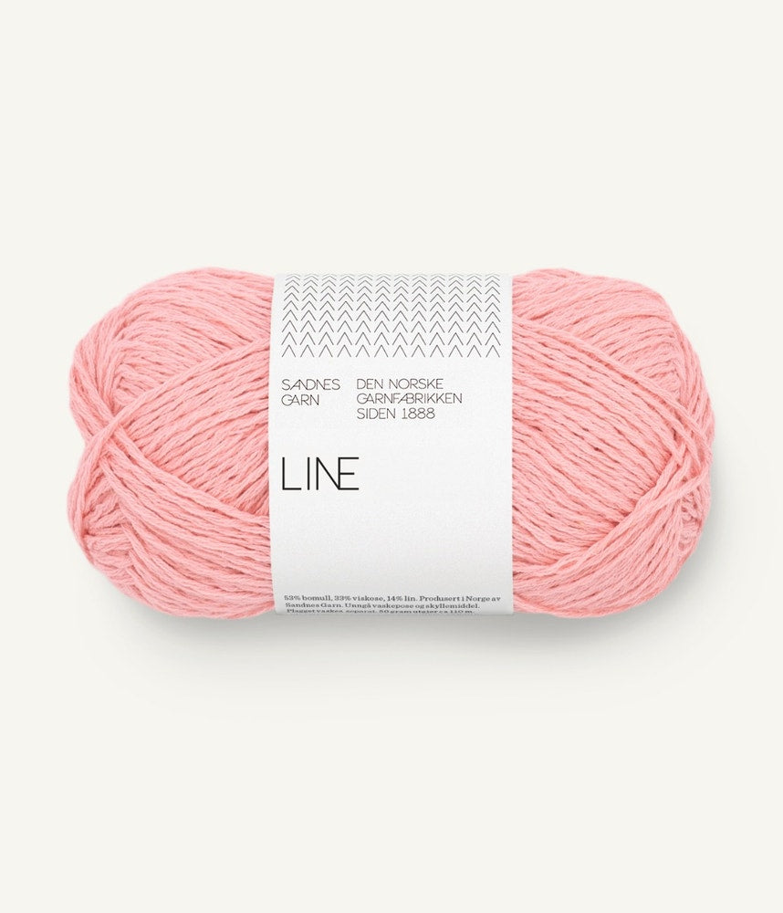 Line - bumbac organic, vâscoză și in Blossom — detaliu fir Sandnes Garn