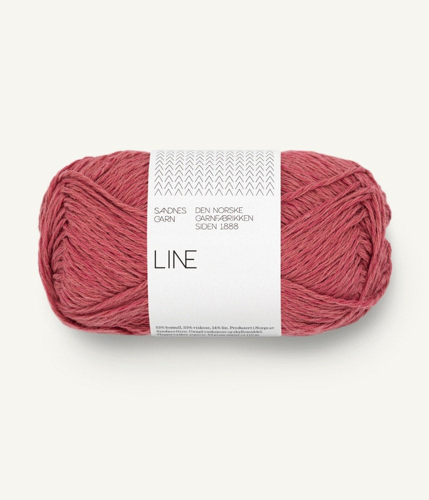 Line - bumbac organic, vâscoză și in Bringebaerkrem — detaliu fir Sandnes Garn