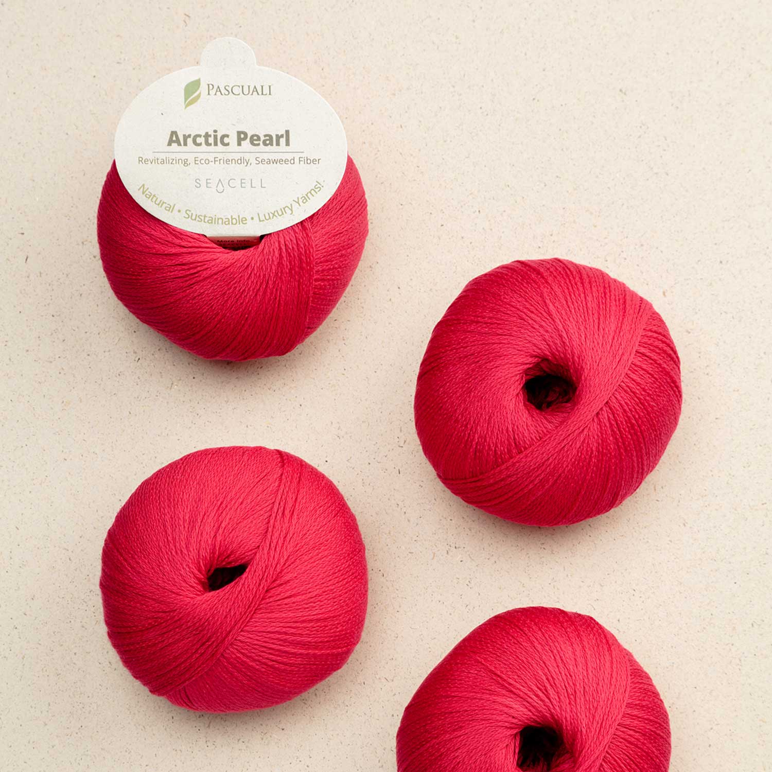 Pascuali ARCTIC PEARL - Lyocell (Seacell) Scarlet — detaliu fir Pascuali