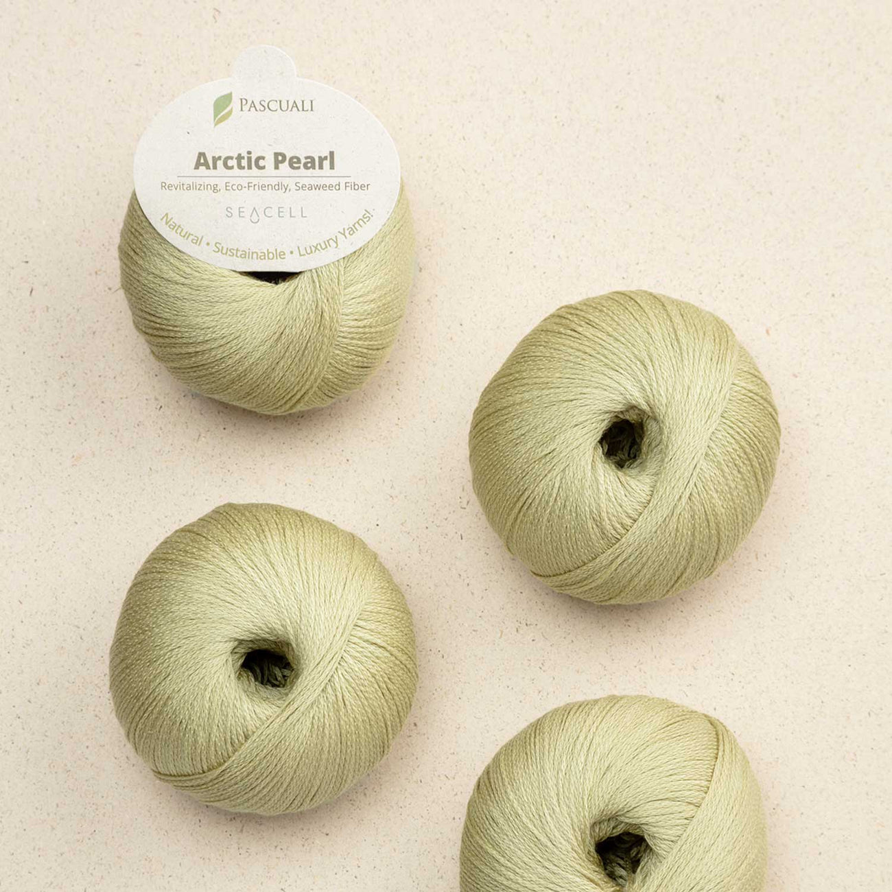 Pascuali ARCTIC PEARL - Lyocell (Seacell) culoare Pistachio — fir natural Pascuali | Nara Knits