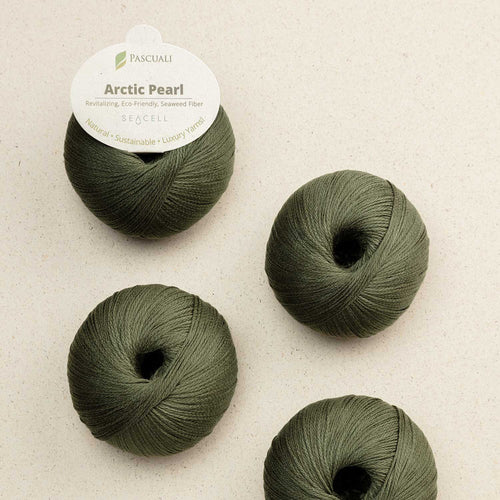 Pascuali ARCTIC PEARL - Lyocell (Seacell) Olive — детайл на преждата Pascuali