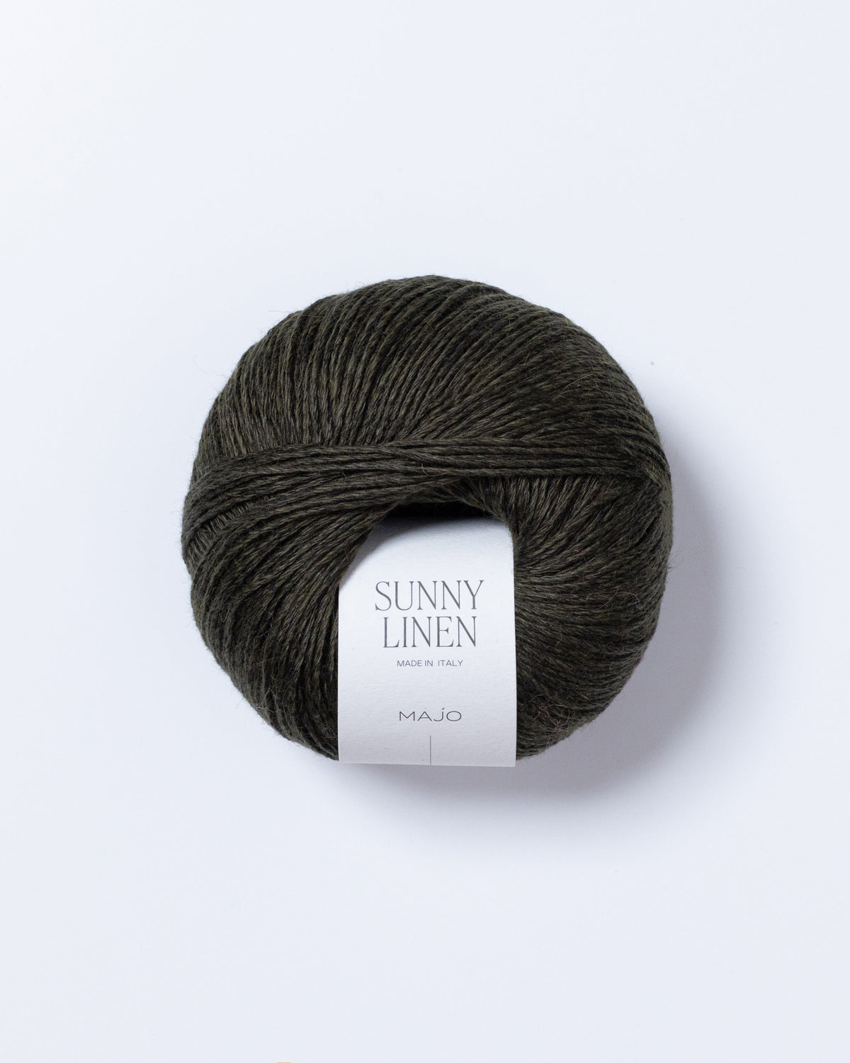 Sunny Linen — in cu baby alpaca și bumbac Khaki — detaliu fir Majo Garn