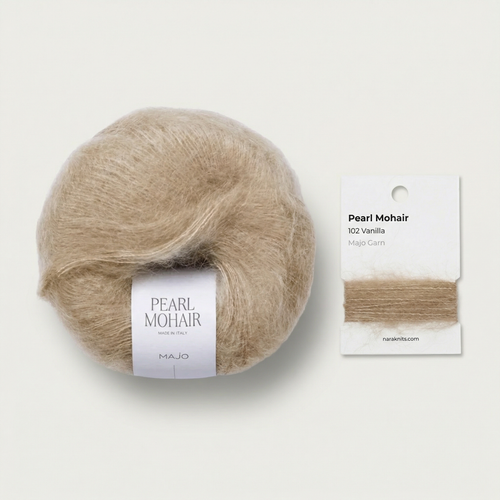 Pearl Mohair прежда кид мохер и коприна, цвят 102 Vanilla Majo Garn