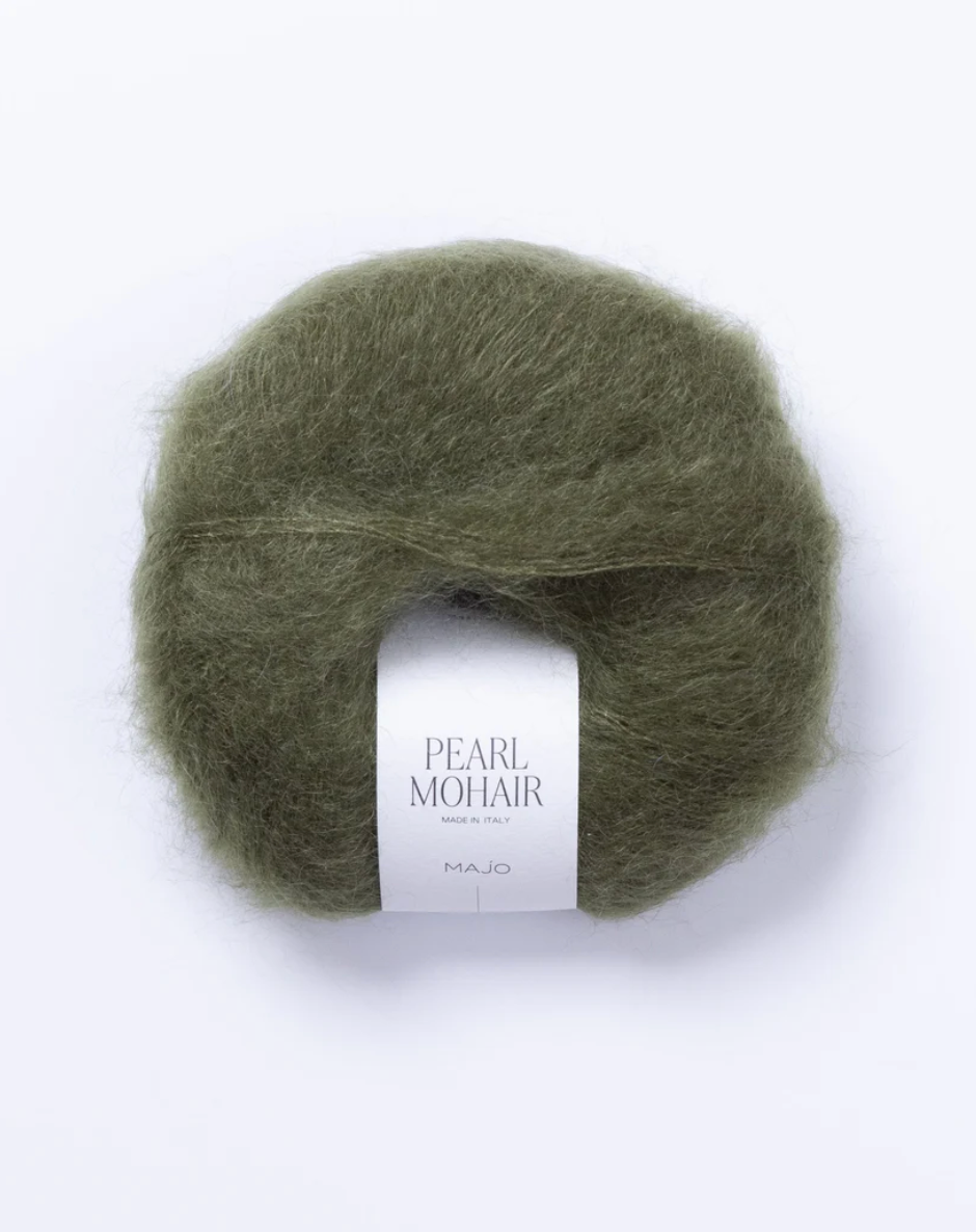 Pearl Mohair fir kid mohair mătase culoare verde oliv Majo Garn
