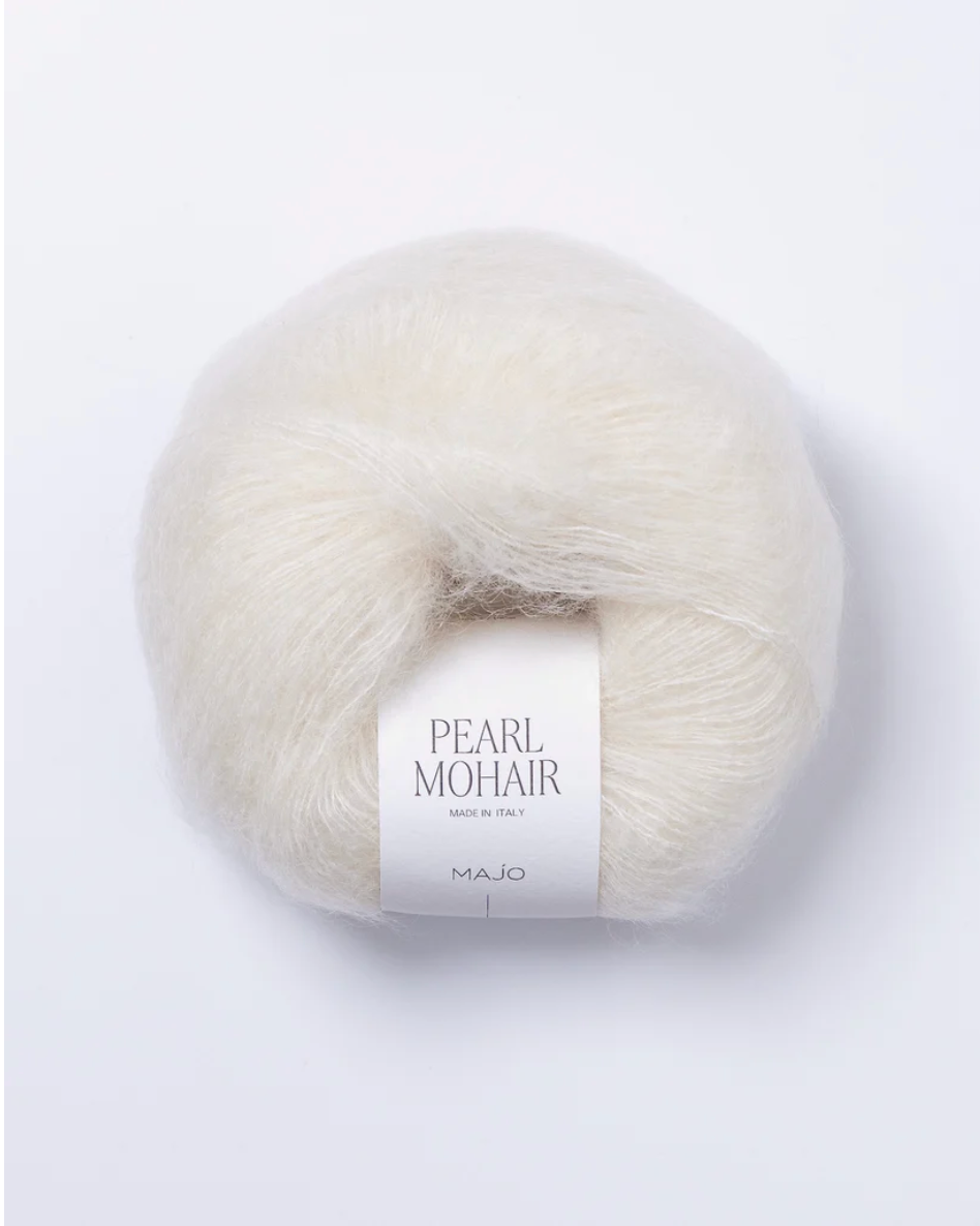 Pearl Mohair fir kid mohair mătase culoare alb ivory Majo Garn
