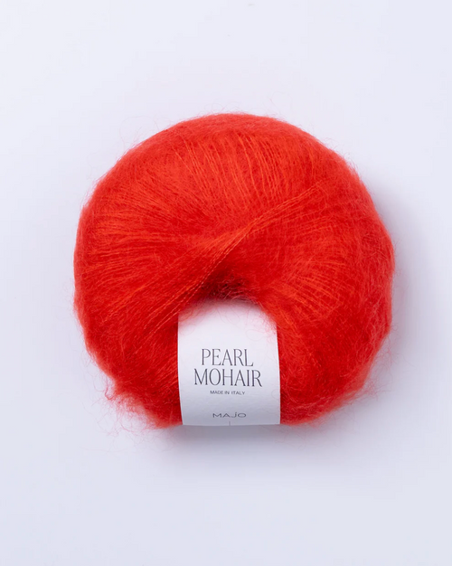 Pearl Mohair прежда кид мохер и коприна, цвят червено Majo Garn