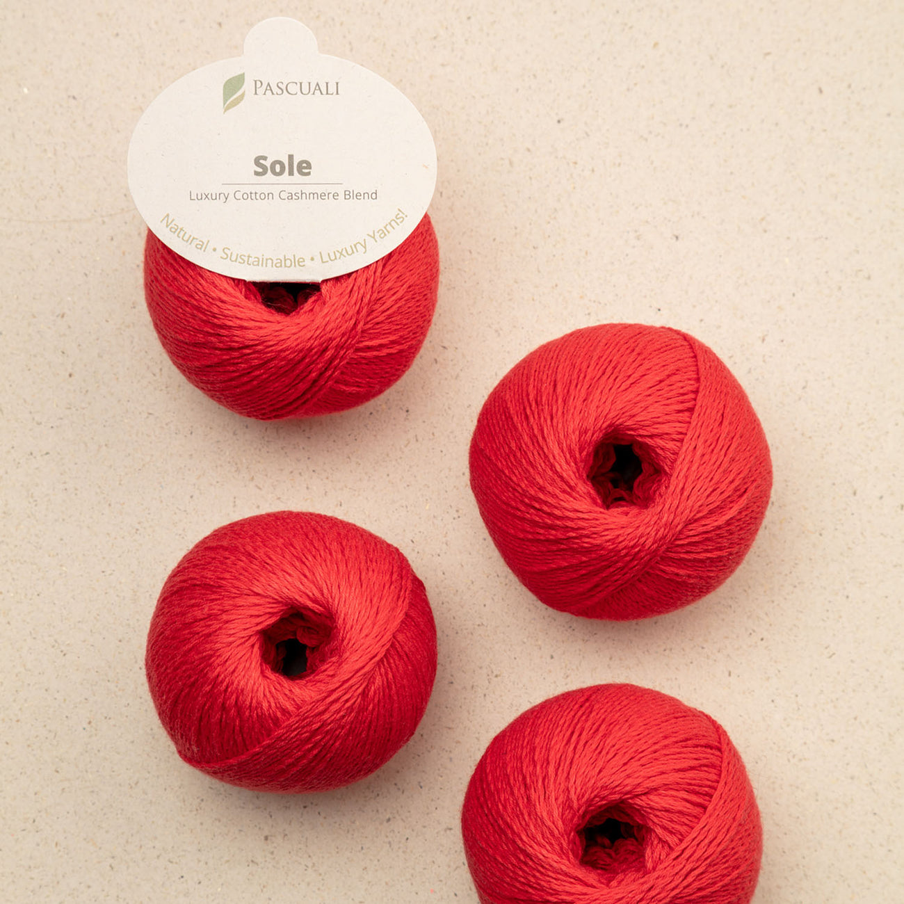 Pascuali SOLE - 90% bumbac Pima & 10% cașmir Strawberry — detaliu fir Pascuali