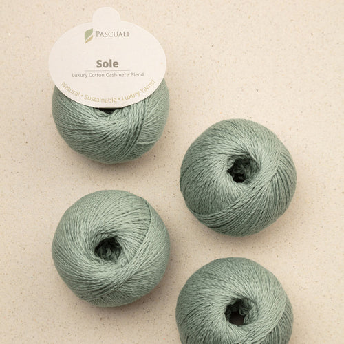 Pascuali SOLE - 90% памук Пима и 10% кашмир цвят Agave — натурална прежда Pascuali | Nara Knits