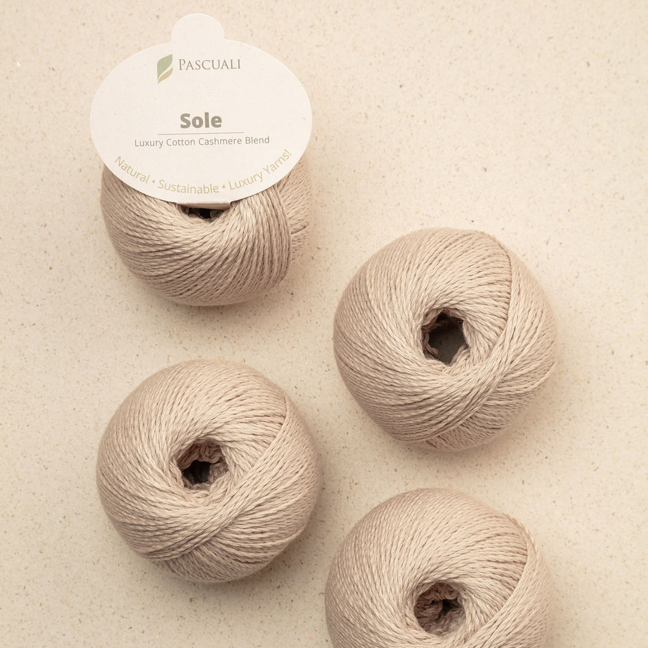 Pascuali SOLE - 90% bumbac Pima & 10% cașmir Creme — detaliu fir Pascuali