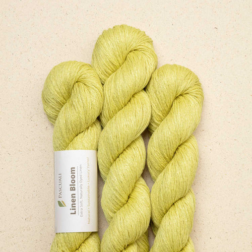 Pascuali LINEN BLOOM - 100% органичен лен цвят Lemon Frost — натурална прежда Pascuali | Nara Knits